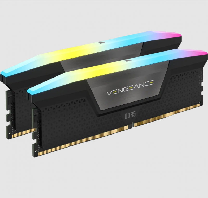 Corsair CMH32GX5M2B6000C40, Vengeance RGB, UDIMM, DDR5, 32GB(2x16GB), 6000MHz, CL40, 1.35V, Black, Limited Lifetime Warranty