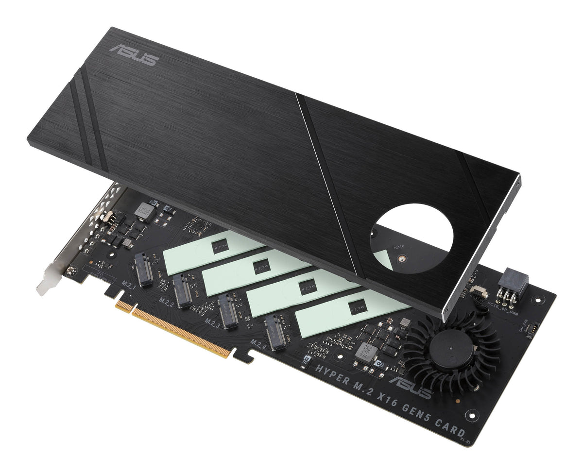 ASUS HYPER M.2 X16 GEN5 CARD (PCIe 5.0/4.0) Supports up to four NVMe M.2