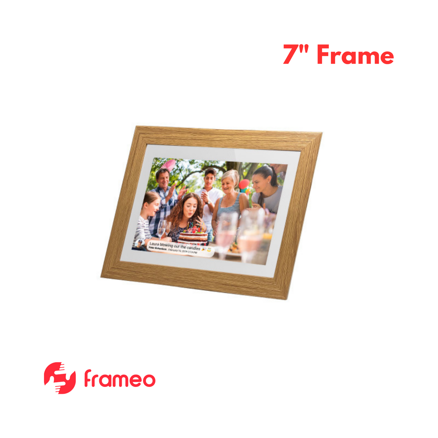 Frameo 7'' Smart Photo Frame - White Oak