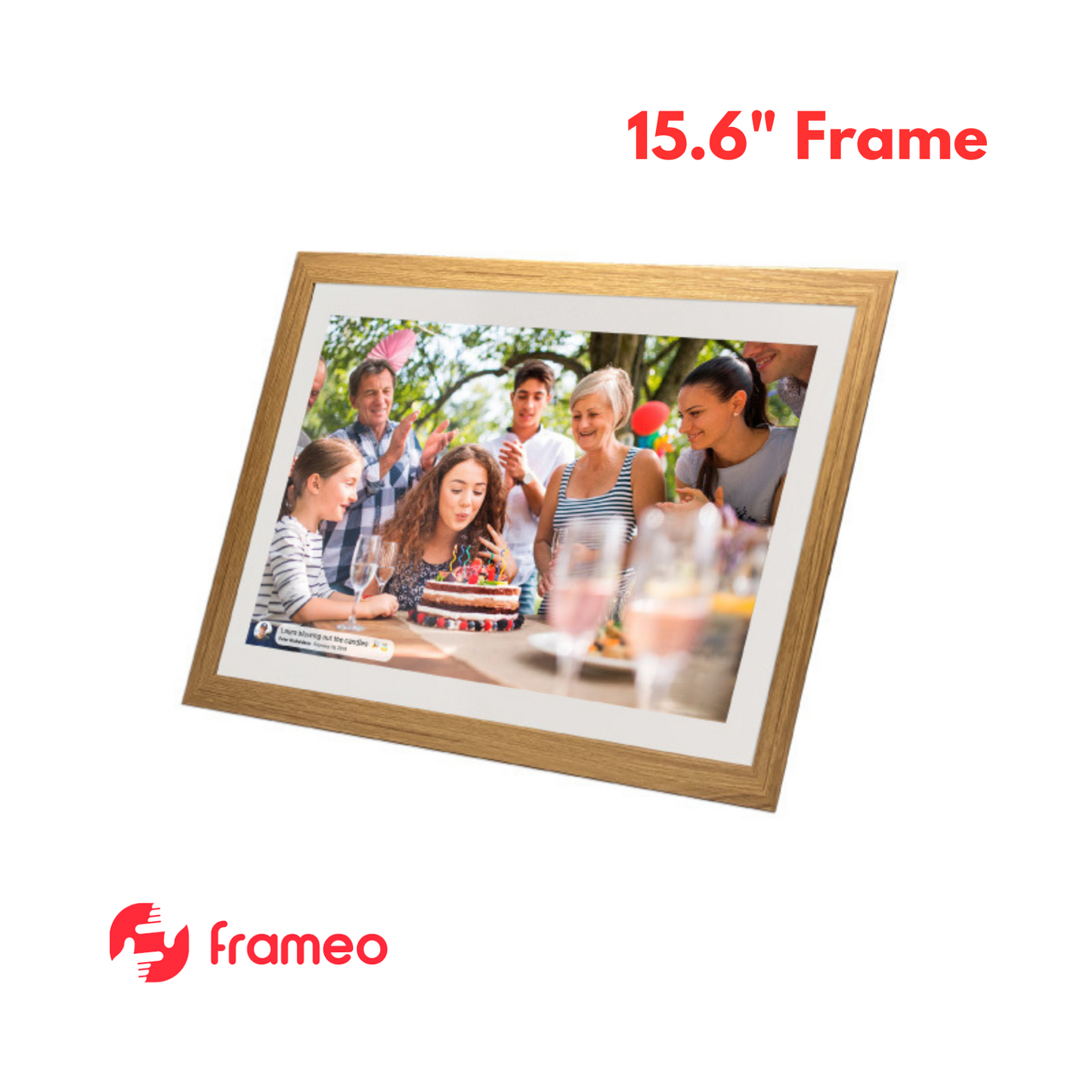 Frameo 15.6'' Smart Photo Frame - White Oak