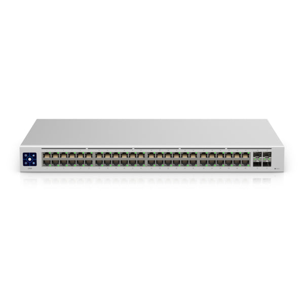 Ubiquiti USW-48, UniFi 48 port Managed Gigabit Switch, 48x Gigabit Ethernet Ports, 4x SFP, Touch Display, Fanless, 2 Year Warranty