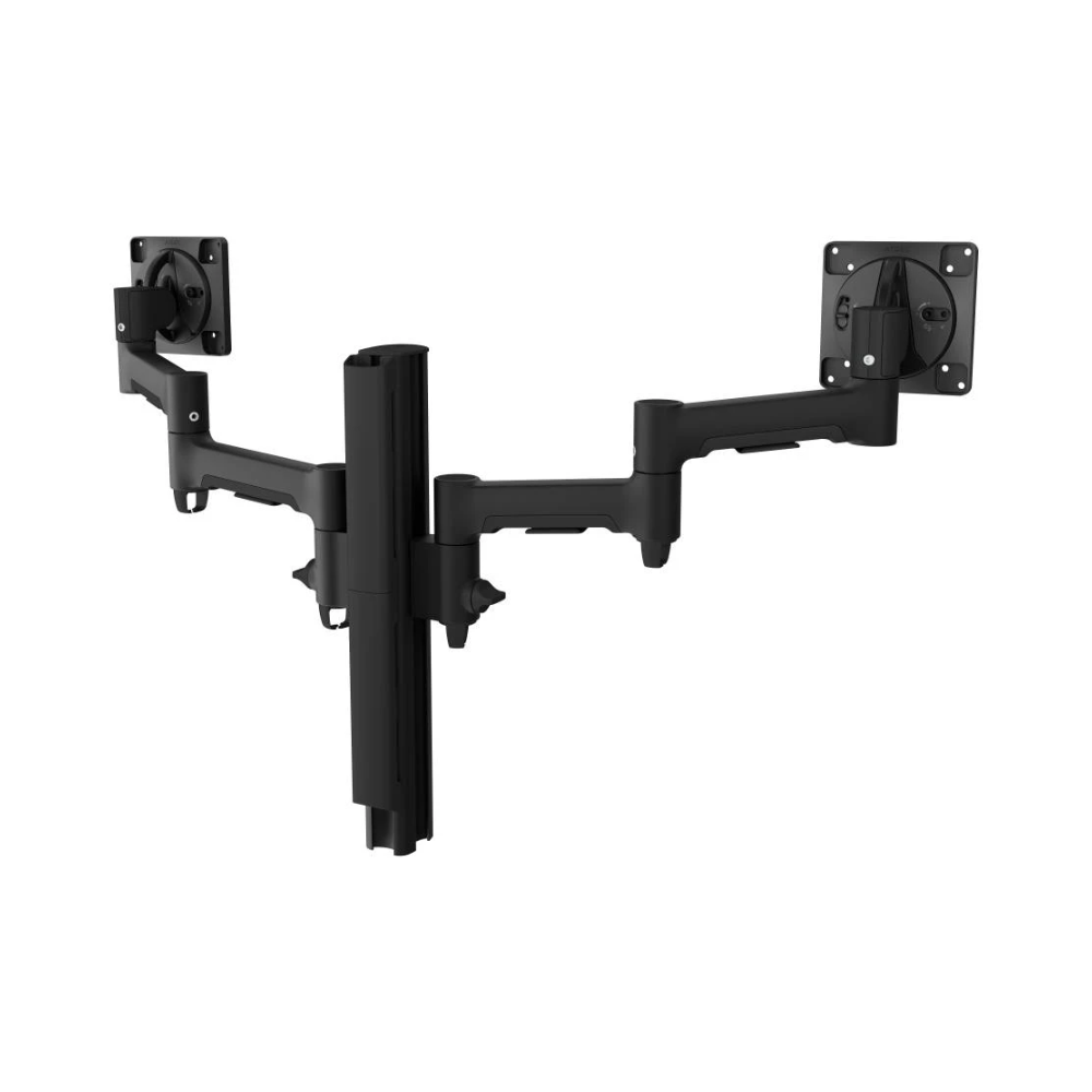 Atdec Dual Monitor Mount with Swing Arms - Bolt Through - Black