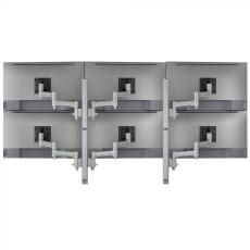 Atdec Hex Monitor Mount on Two Posts - Grommet Clamp - Heavy-Duty F-Clamp