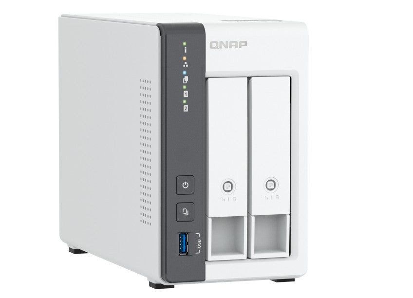 QNAP TS-216G 2-Bay NAS Storage System, 2.5GbE, Quad-Core 2.0GHz, 4GB RAM, Hot-Swappable, AI-Powered, RAID Support, USB One-Touch Backup
