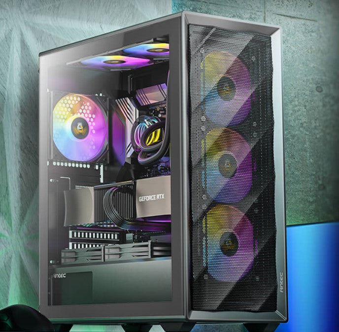 Antec AX85 ARGB ATX,mATX, 4x ARGB, 360mm Radiator Front, GPU 340mm. Mid-Tower Gaming Case