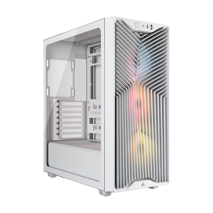 Corsair 3200D RS ARGB Mid-Tower PC Case- White, ATX mATX ITX, TG panel, ARGB