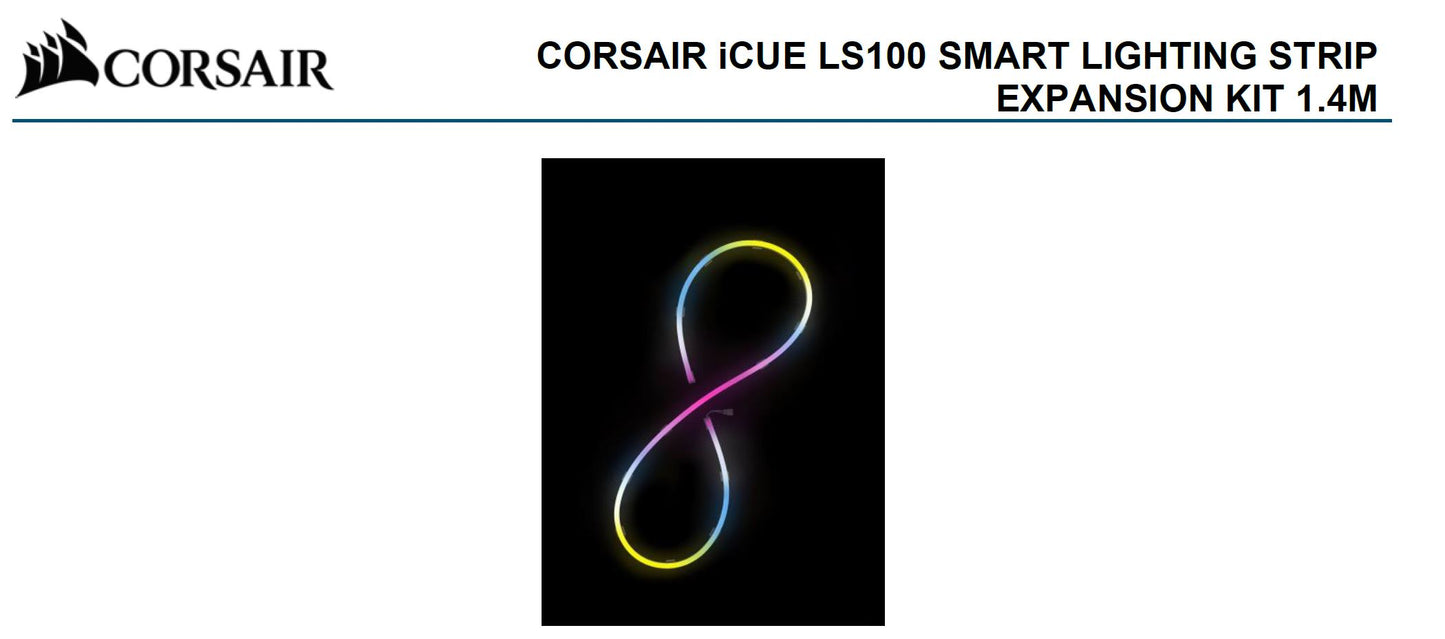 (LSCorsair iCUE LS100 Smart Lighting Strip Expansion Kit 1x 1.4 Meter 84 Individually Addressable LED.