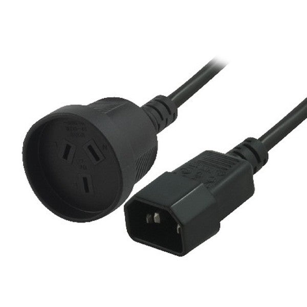 8Ware Power Extension Cable 15cm 3-Pin AU to IEC C14 Female to Male for UPS