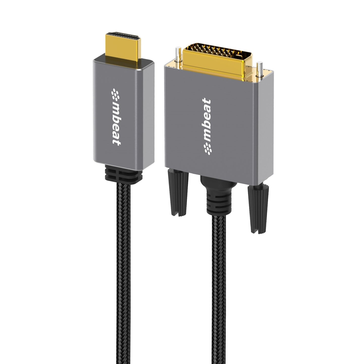 mbeat Tough Link 1.8m HDMI to DVI Cable Up to 1080p@60Hz (1920×1080) Cable Length: 1.8m Package Weight: 163g