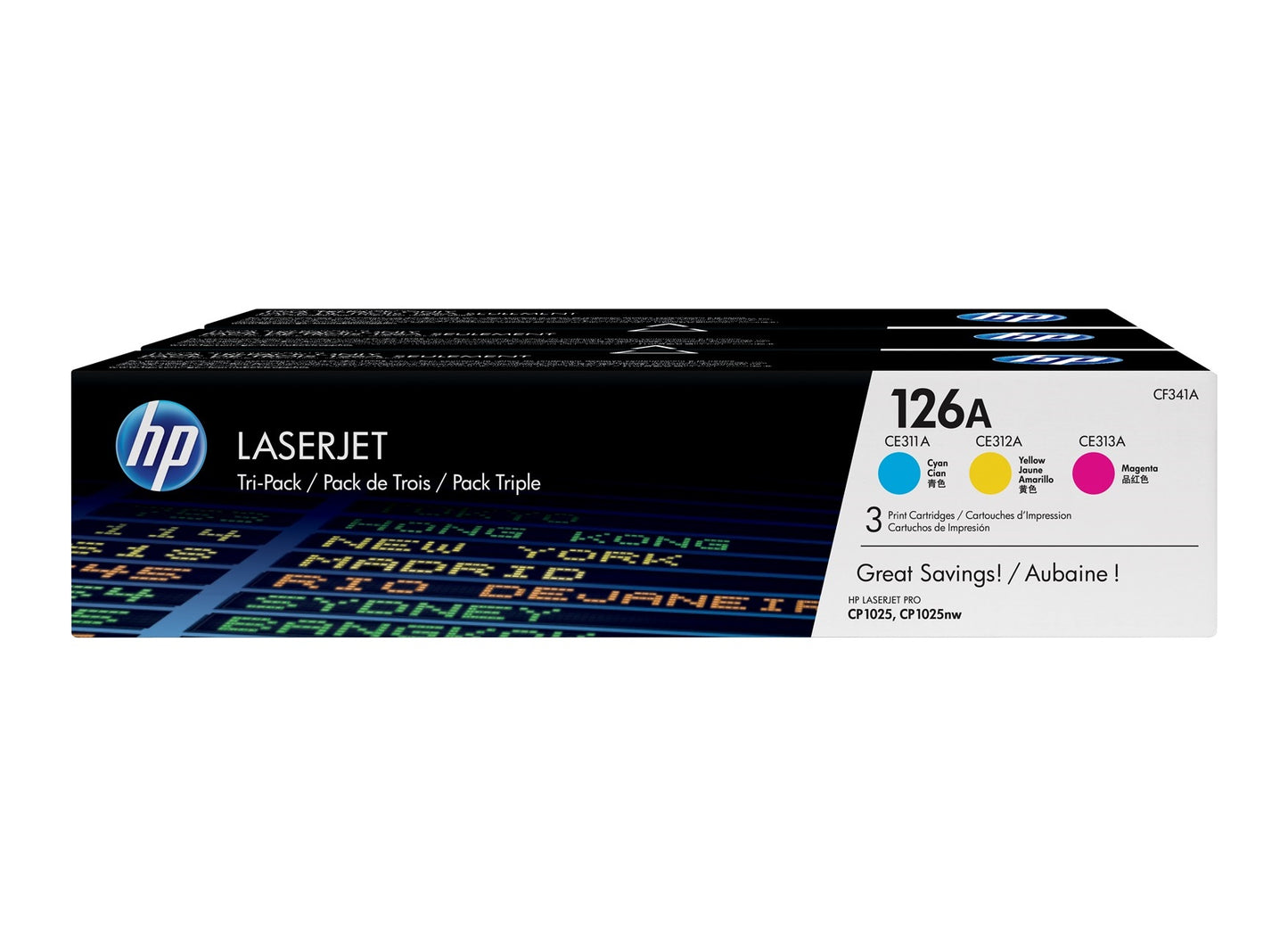 HP 126A CYM TRI-PACK LJ TONER CARTRIDGE
