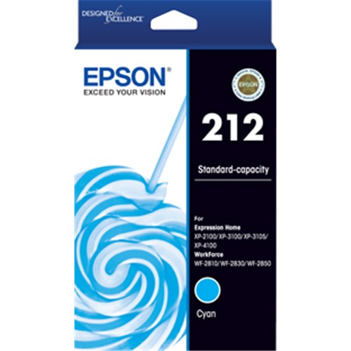 Epson 212 Std Cyan Ink For XP-4100 XP-3105 XP-3100 Xp- 2100 WF-2850 WF-2830