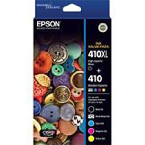 Epson 410XL Black Std Clrs PB C M Y X 5 Ink Value Pack XP-530 XP-630