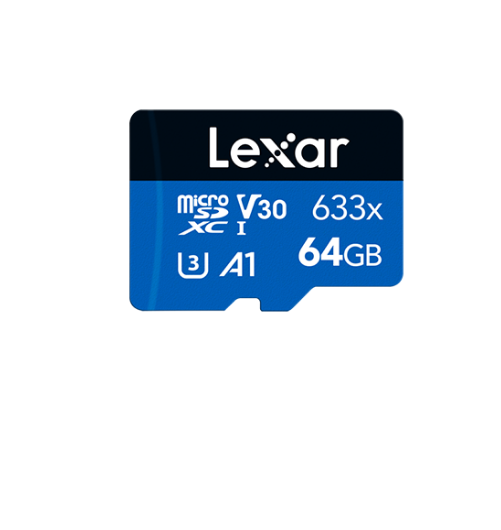Lexar High-Performance 633x 64GB microSDHC™/ microSDXC™ UHS-I Card BLUE Series