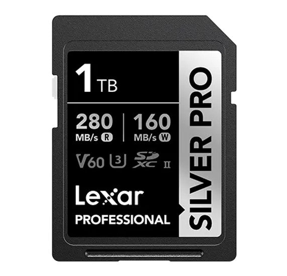 Lexar Professional SILVER PRO 1TB SDXC™ UHS-II Card 1TB—C10, UHS-II(U3), V60, Silver Pro, up to 280MB/s read, 160MB/s write