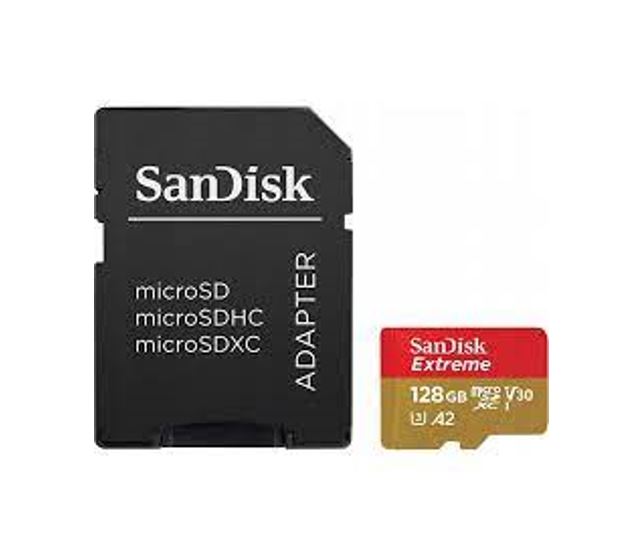 (LS) SanDisk Extreme microSDXC, SQXAA 128GB, V30, U3, C10, A2, UHS-I, 190MB/s