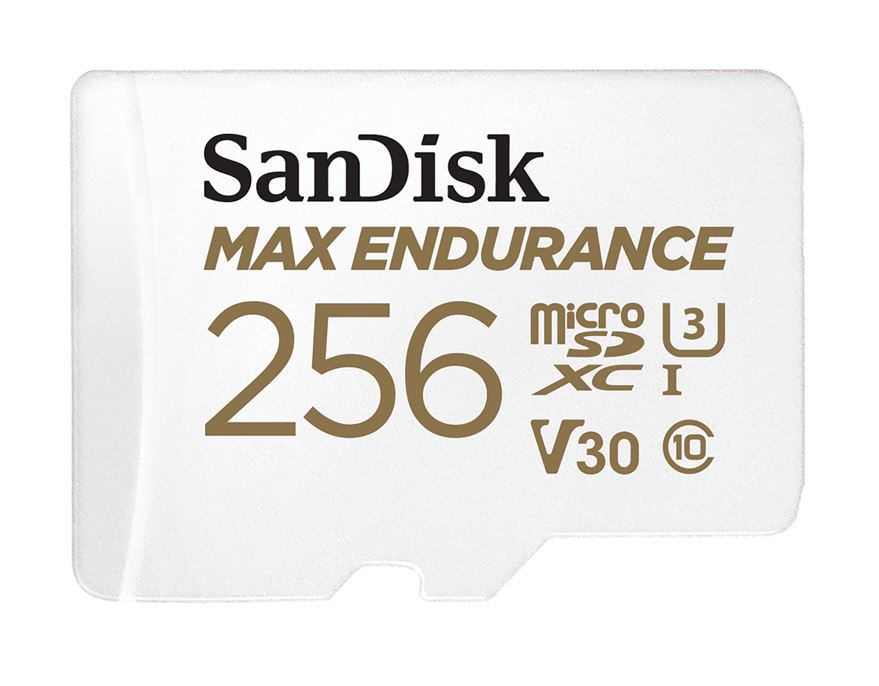SanDisk Max Endurance 256GB microSD 100MB/s 40MB/s 20K hrs 4K UHD C10 U3 V30