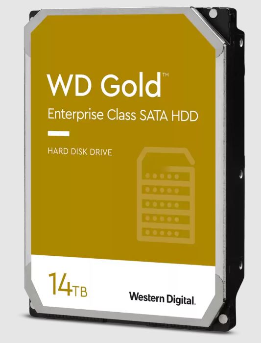 Western Digital Gold 14TB 3.5' Enterprise Class SATA 6 Gb/s HDD 7200 RPM Cache Size 512MB 5-Year Limited Warranty