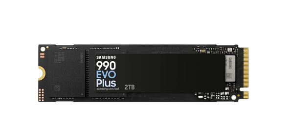 Samsung 990 EVO Plus 2TB PCIe Gen5 NVMe SSD 7250MB/s 6300MB/s R/W 1000K/1350K IOPS 1200TBW 1.5M hrs V-NAND TLC AES 256-bit Encryption 5yr wty