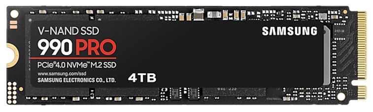Samsung 990 Pro 4TB Gen4 NVMe SSD 7450MB/s 6900MB/s R/W 1600K/1550K IOPS