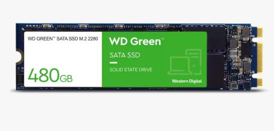 Western Digital WD Green SATA SSD M.2 2280 - 480GB 545MB/s, up to 1M hours MTTF 3-Year Limited Warranty