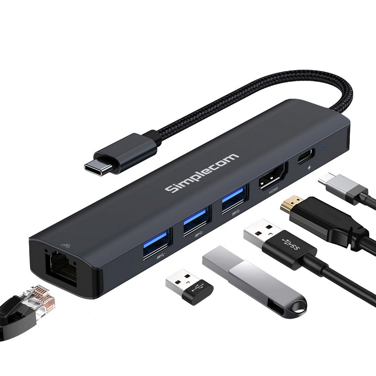 (LS)Simplecom CHN560 USB-C SuperSpeed 6-in-1 Multiport Adapter Docking Station