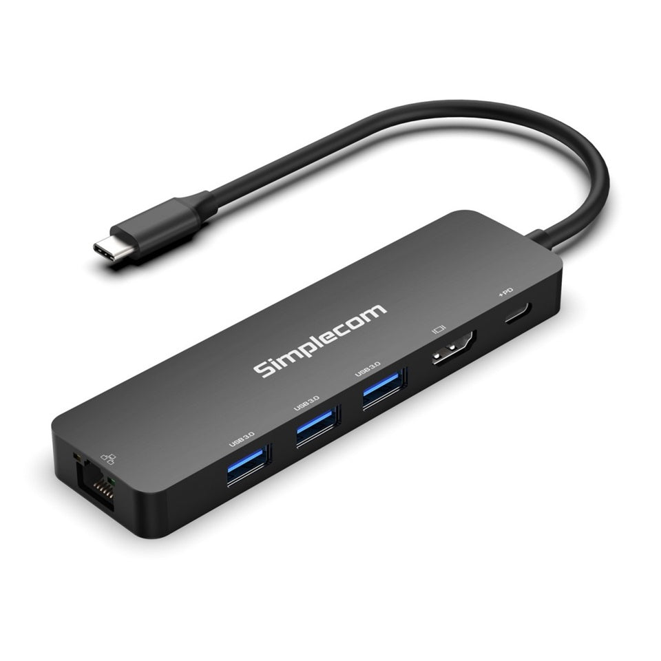 Simplecom CHT560 USB-C SuperSpeed 6-in-1 Multiport Docking Station HDMI 2.0
