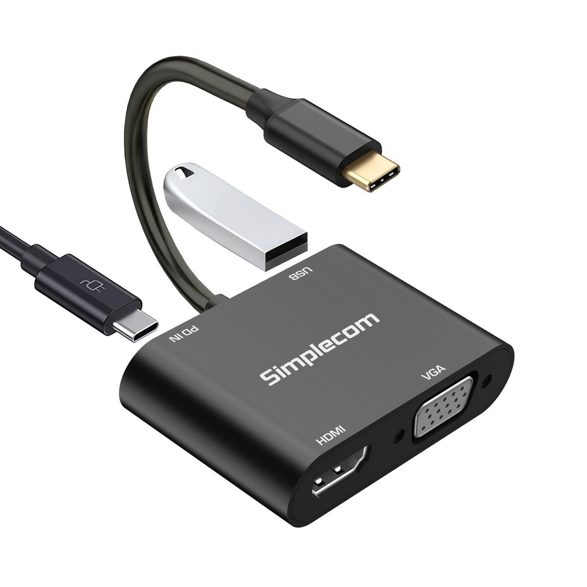 (LS)Simplecom DA440 4-in-1 USB-C Multiport Adapter with Power Delivery USB 3.0