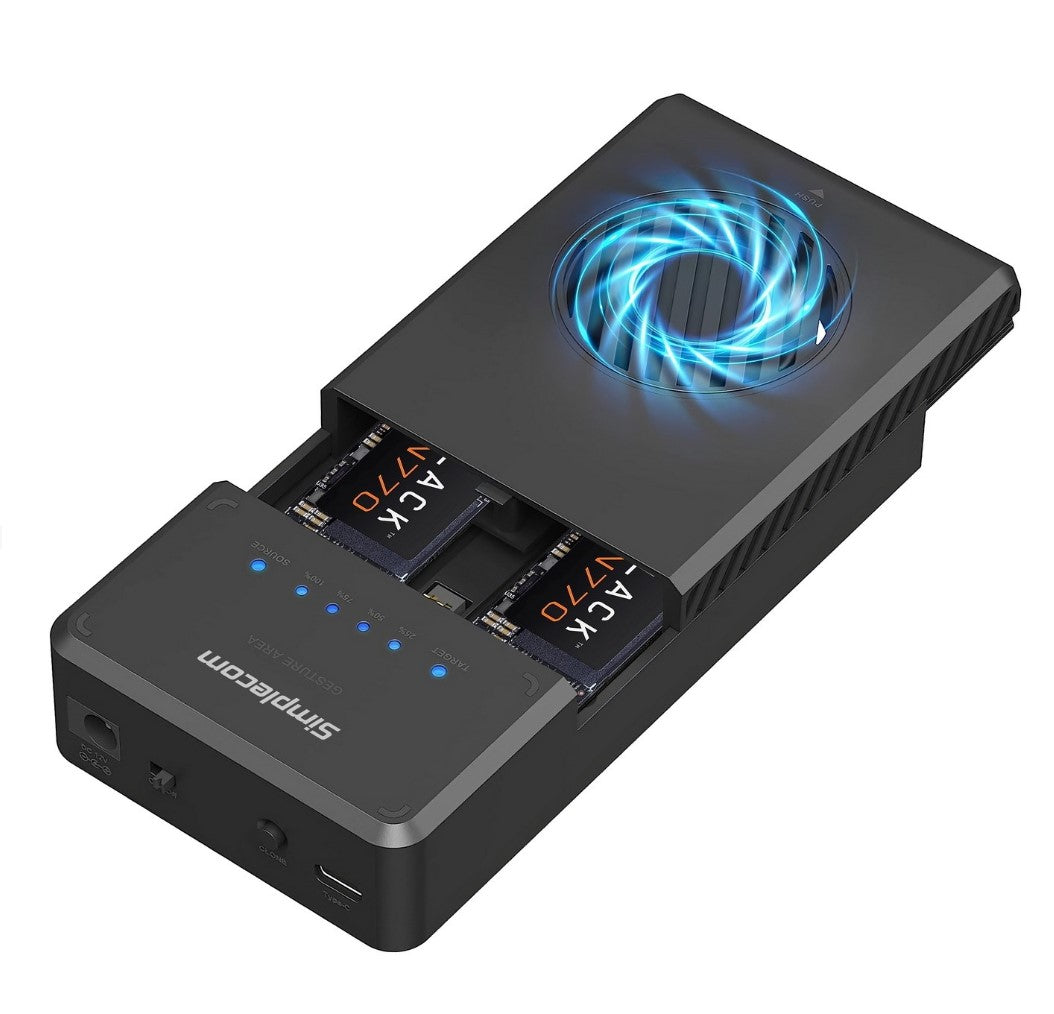 Simplecom SD560 Dual Bay NVMe M.2 SSD Enclosure Offline Clone Docking Station