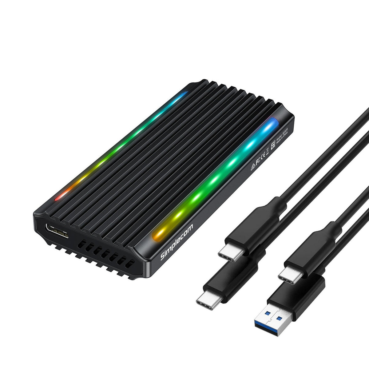 Simplecom SE525 NVMe / SATA M.2 SSD USB-C Enclosure with RGB Light USB 3.2 Gen