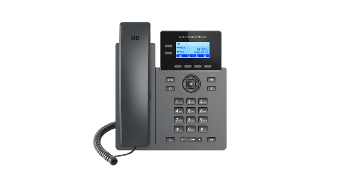 Grandstream GRP2602G Carrier Grade 2 Line IP Phone, 2 SIP Accounts, 2.2' LCD, 132x48 Screen, HD Audio, Powerable Via POE, 5 way Conference, 1Yr Wt