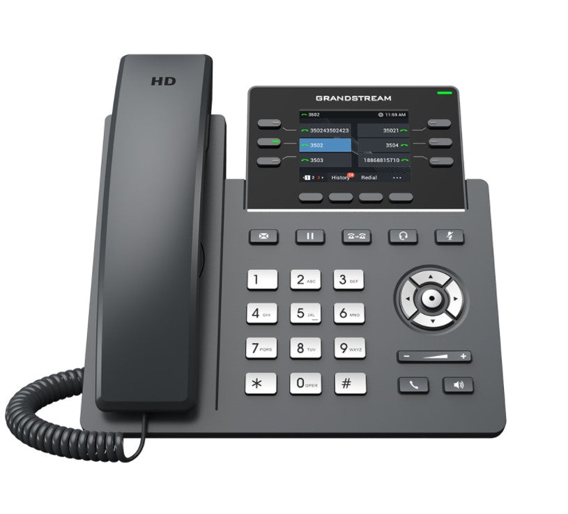 Grandstream GRP2613W 6 Lines, 6 SIP Accounts, 2.8 in scrn, PoE + GigE, Color, WiFi, HD Audio,