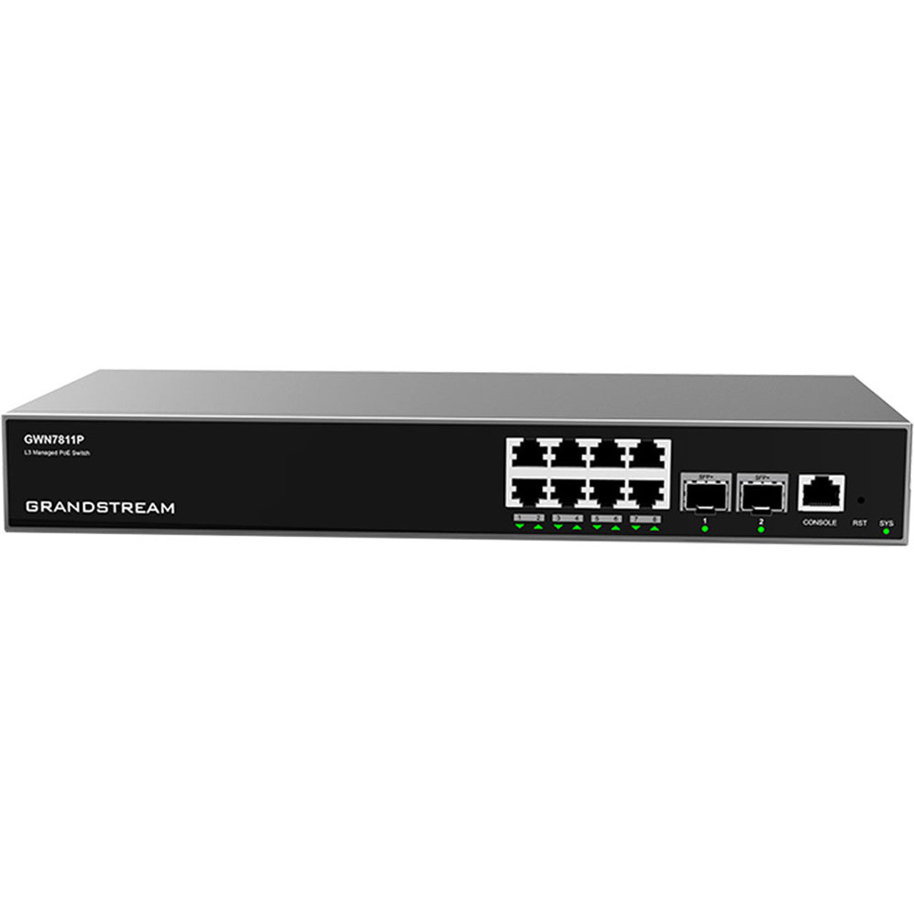 Grandstream GWN7811P 8-Port PoE Switch, Layer 3 Managed Network Switch with extensive features to improve network performance