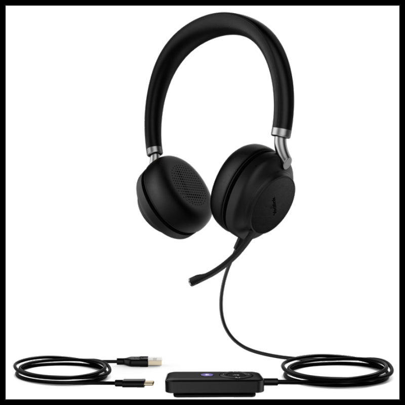 Yealink UH38 Dual Mode USB and Bluetooth Headset, USB-A,Teams Call Controller with Built-In Battery Dual Noise-Canceling Mics, Busy Light, *LS* EOL