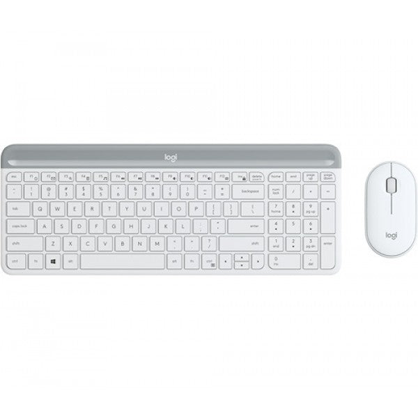 (LS)Logitech MK470 Slim Wireless Keyboard Mouse Combo Nano Receiver 1 Yr Warranty -White