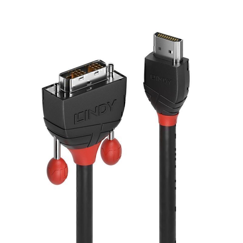 Lindy 3m HDMI-DVI-D 线缆 黑色