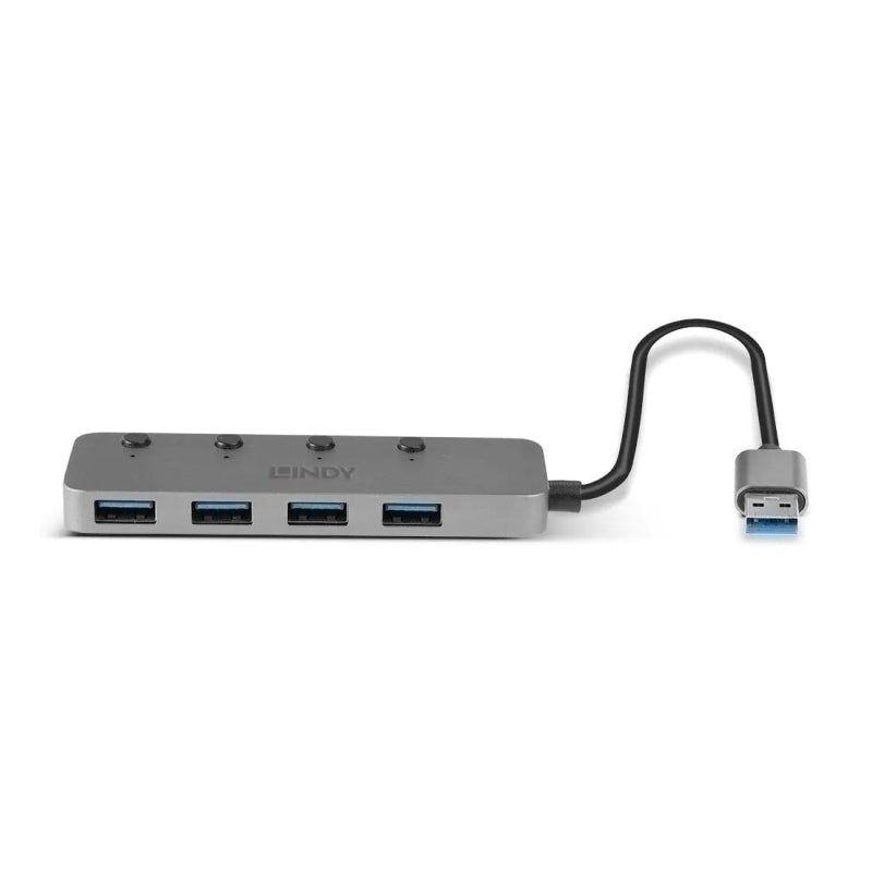 Lindy 4 端口 USB 3.0 集线器开关
