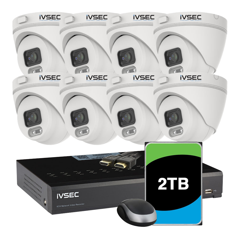 LX SERIES KIT 8 X NC000XA 4MP IP CAM 2TB HDD NR008XB 8 x PoE NVR 4K BASIC IVS