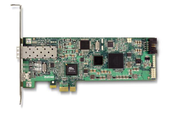 Matrox Extio 2 FESLPAF PCIe Interface Card, 1 Port Internal PCI-E x1 Fiber Optic Interface Card - Low-Profile, 2 YR WTY