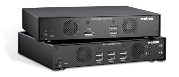 *EX DEMO* Matrox Extio 3 N3408 Transmitter Appliance, 1x 3840x2160@60Hz / 4x 1920x1200@60Hz, 4x DisplayPort, 2x USB 2.0, 1x RJ45, 6 MONTH WTY