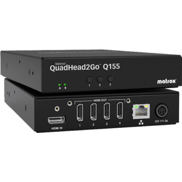 Matrox QuadHead2Go Q155 HDMI Multi-Monitor Controller Appliance, 4x HDMI, 1x RJ45, 3 YR WTY