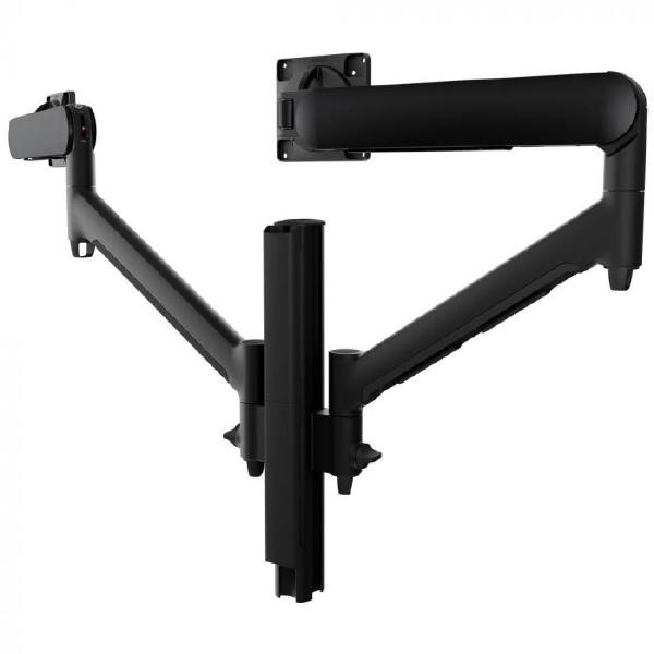 Atdec AWMS-2-D40 Dual Dynamic Monitor Arms on 400mm Post. Max Load: 8kg, Bolt-Through Desk Fixing, VESA up to 100x100. Black.