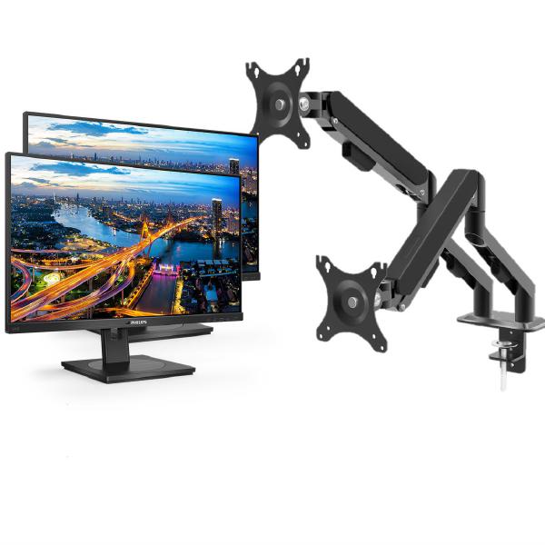Philips 24" Business Dual Docking Kit, Includes 1x 242B1, 1x 243B1 & 1x Dual Gas Arms
