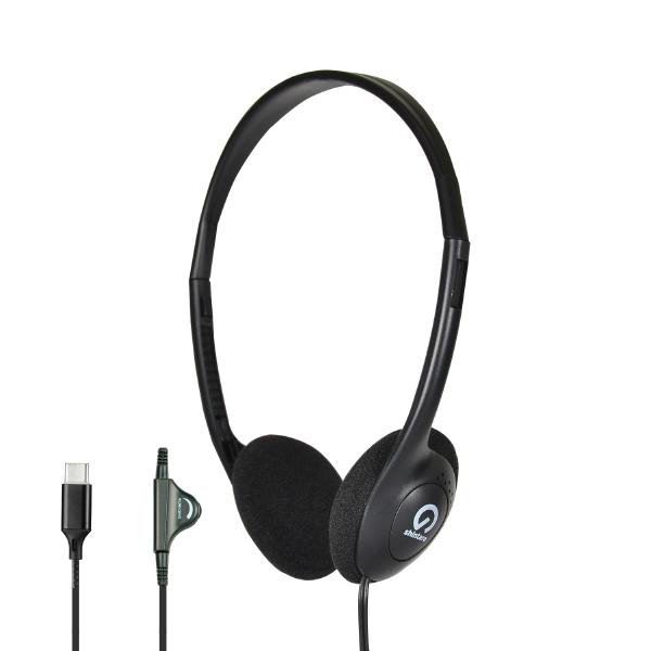 Shintaro USB-C Lightweight Headphones with Volume Control, Flexible Headband, 2m Cord, Ideal for Office and Classroom Use