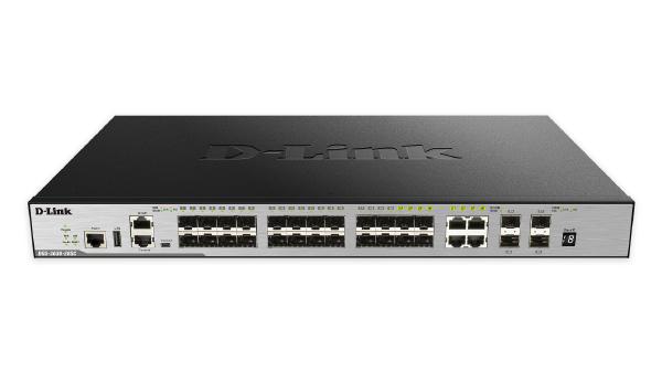 D-Link DGS-3630, 28-Port Stackable Managed Switch with Standard Image with 20 SFP, 4 Combo BASE-T/SFP and 4 (10G) SFP+ Ports