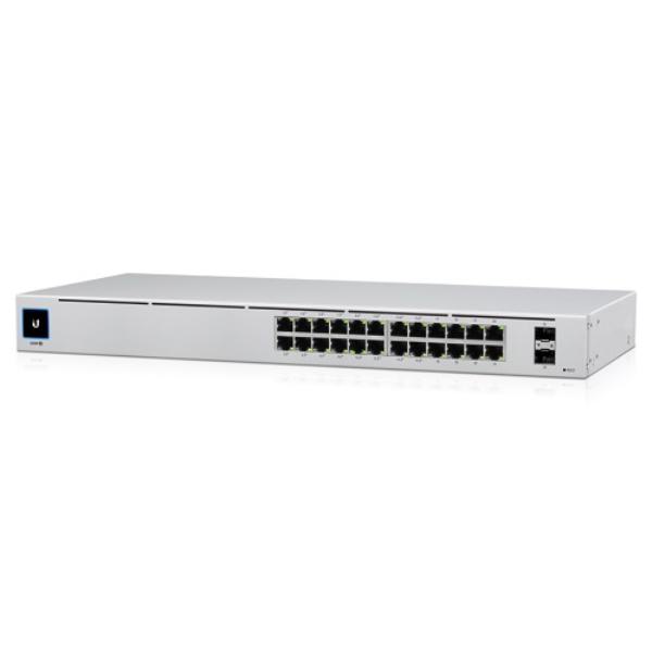 Ubiquiti USW-24-POE-AU, UniFi 24 port Managed Gigabit Switch, 16x PoE+ Ports, 8x Gigabit Ethernet Ports, with 2xSFP, 120W, Touch Display, Fanless