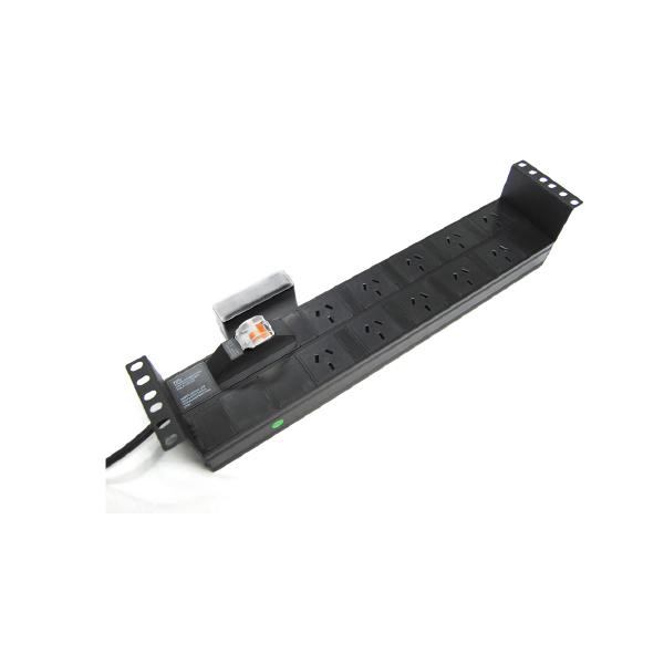 PowerShield RPR-10HMCB Unmanaged Power Distribution Units, 10A Plug, 10 x 10A Outlet, 3pin, Horizontal Power Rail, 482.60 x 95 x 90mm, 2 Year Warranty