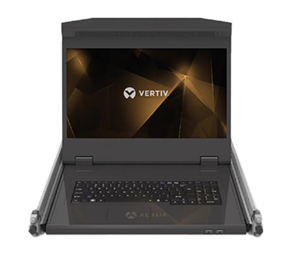 Vertiv Avocent 18.5" LCD Tray, 8 Port IP-KVM, 8 IQ MPUIQ-VMCHS, USB KB-US INTL - with Jumper cord: Plug C14 to connector C13
