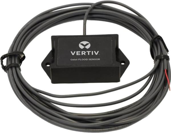 Vertiv Geist 0-5VDC conductivity-based flood sensor used to detect the presence of water. Includes a 15ft / 4.5m cable.