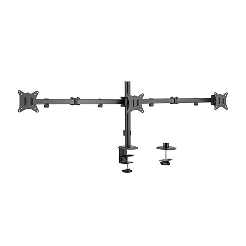 Brateck Triple-Monitor Steel Articulating Monitor Mount Fit Most 17'-27' Monitor Weight Capacity (per screen):7kg, VESA: 75x75,100x100(Black) (LS)