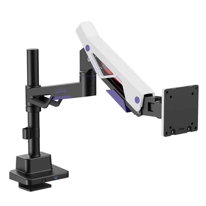 Brateck LDT95-C012UCP Atlas Neo Gaming Pole-Mounted Monitor Arm with USB-A &